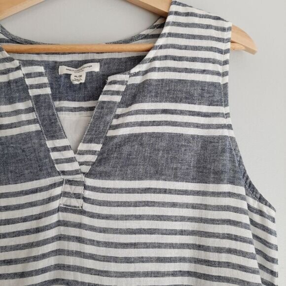 BEACH LUNCH LOUNGE | Linen Cotton Blend Stripped Mini Dress Mini Sz M - Picture 4 of 12